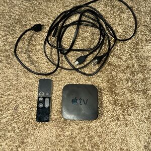 Apple TV Set with Remote and Cables - Black